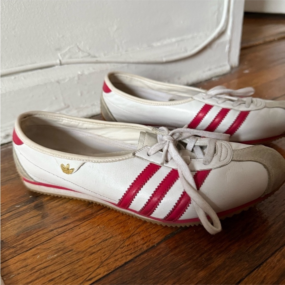 Adidas Women's White and Pink Sneakers